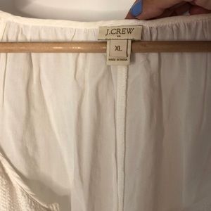 J Crew white peasant top with embroidery